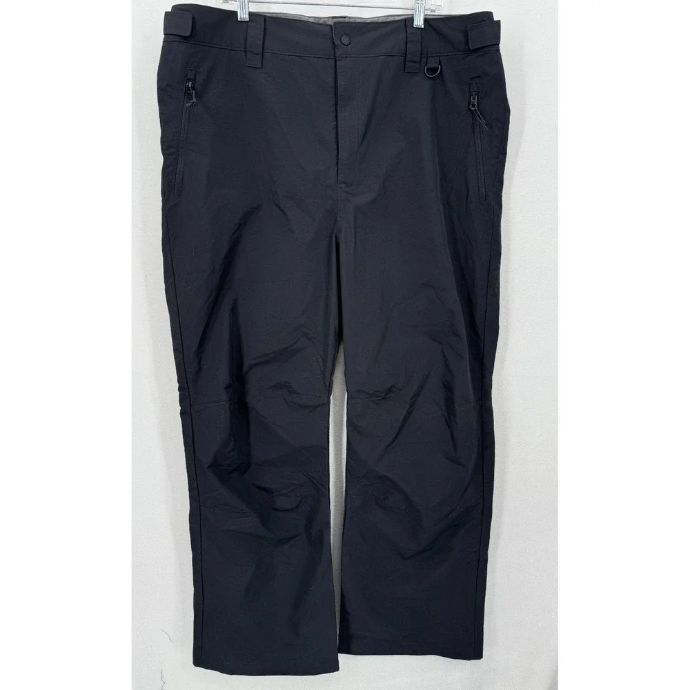 Lands' End Men's XL Tall Rain Pants Waterproof Nylon Black Zip‎ Pockets